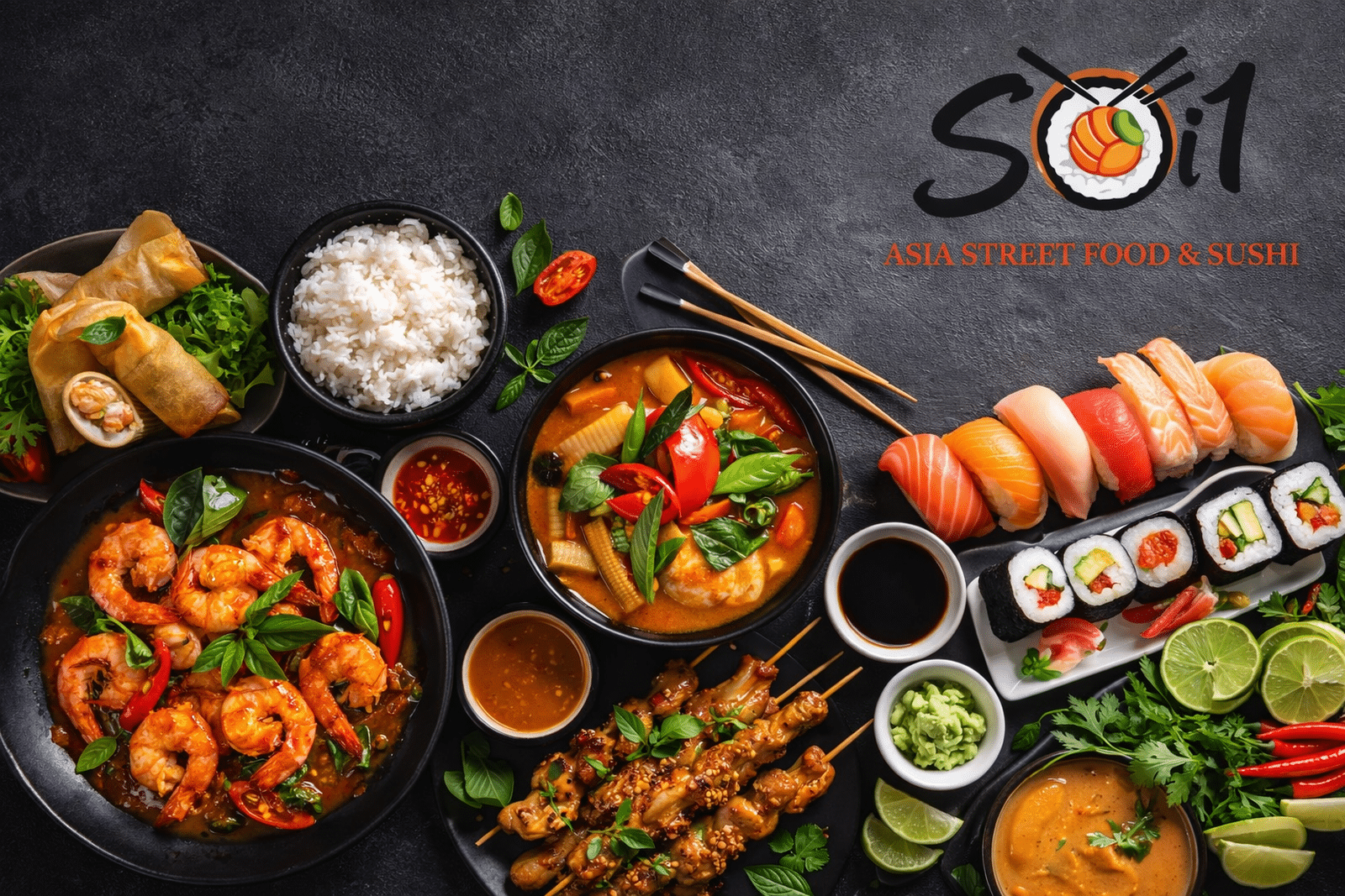 Asiatisches Essen von Soi1 in Ulm mit Sushi und Thai Streetfood